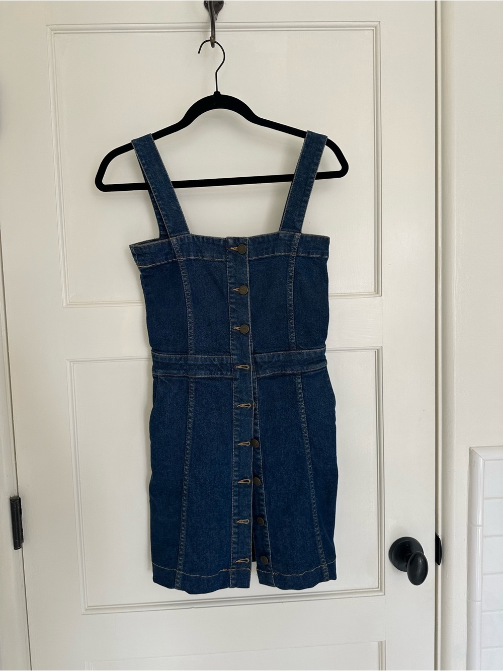 Maje Denim Button-Front Mini Dress